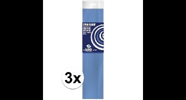 Crepe papier platte vellen - 3x - ijsblauw - 250 x 50 cm - Knutselen met papier - Knutselspullen