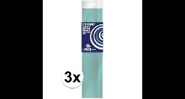 Crepe papier platte vellen - 3x - lichtblauw - 250 x 50 cm - Knutselen met papier - Knutselspullen