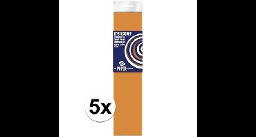 Crepe papier platte vellen - 5x - oranje - 250 x 50 cm - Knutselen met papier - Knutselspullen