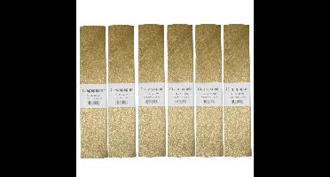Crepe papier platte vellen - 6x - metallic goud - 250 x 50 cm - Knutselen met papier - Knutselspulle