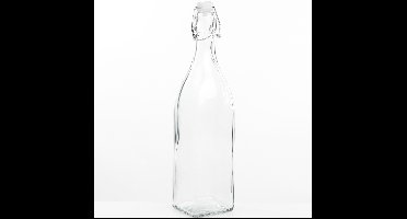 Decoratie fles - 1000ml/1ltr - beugeldop - 8 x 32 cm - glas - cadeau fles - decoratieflessen