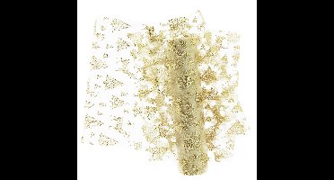 Decoratie stof/tafelloper - goud - rendieren en kerstbomen - 300 x 28 cm - polyester