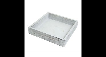 Dienblad/kaarsenbord - hout - L30 x B30 x H3 - vierkant - white wash hout