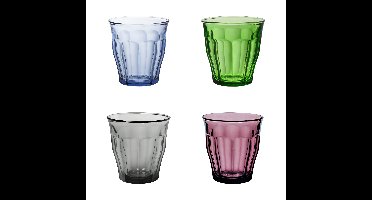 Drinkglazen/waterglazen Picardie - 4x stuks - gekleurd glas - 250 ML