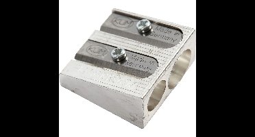 Dubbele puntenslijper - potloden - zilver - metaal