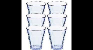 Duralex Drinkglazen/waterglazen Picardi - 6x stuks - blauw - 310 ml - Koffie glazen