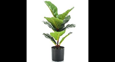 Emerald Kunstplant Ficus Lyrata - groen - 55 cm - in pot - Mooie decoratie kunstplanten voor binnen