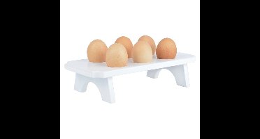 Esschert Design eierhouder - hout - wit - voor 6 eieren