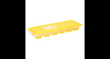 Excellent Houseware IJsklontjes - ijsblokjes vormpjes - 12 vaks - plastic - met afsluitdeksel