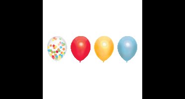Feestversiering multi-kleuren-mix thema ballonnen 6x stuks 30 cm