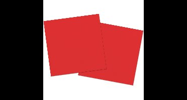 Folat Feest Servetten - 20x - rood - 33 x 33 cm - papier - lunch/diner servetjes