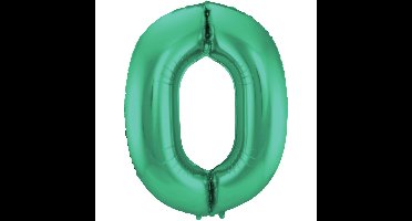 Folat Verjaardag Leeftijd folieballon - 0 jaar - groen - 86 cm - cijferballon groot