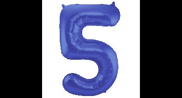 Folat Verjaardag Leeftijd folieballon - 5 jaar - blauw - 86 cm - cijferballon groot
