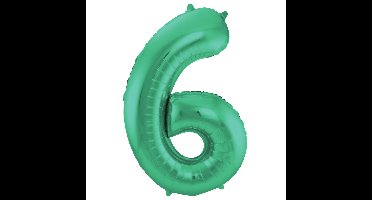 Folat Verjaardag Leeftijd folieballon - 6 jaar - groen - 86 cm - cijferballon groot