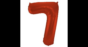 Folat Verjaardag Leeftijd folieballon - 7 jaar - rood - 86 cm - cijferballon groot