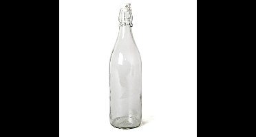 Gerimport Beugelfles - 6x stuks - weckfles met beugeldop - 1 liter - glas