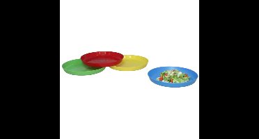 Gerimport Picknick/camping borden - 4x stuks - 18 cm - multi - kunststof - herbruikbaar