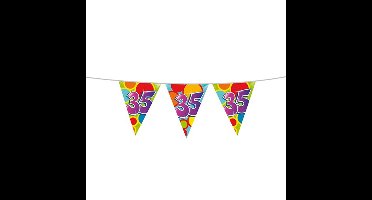 Haza Vlaggetjes - 35 jaar - leeftijd verjaardag - plastic - 10 meter - feestartikelen - versiering