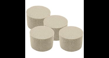 HBX Steekschuim/oase - 4x - droog - Rond - grijs - D8 x H5 cm - voor bloemen - bloemstukken