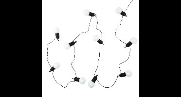 Home Deco Factory feestverlichting lichtsnoer - 10 LED lampen - warm wit - 270 cm - buiten