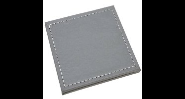 H&S Collection Glazen onderzetters - 4x stuks - grijs - kunstleder - 10 cm