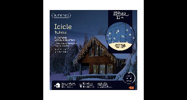 Ijspegelverlichting - 259 led lampjes - warm wit - 1100 cm- buiten - 8 functies -lichtsnoer