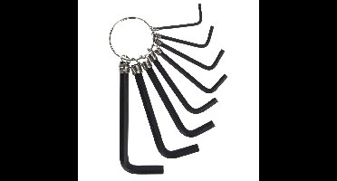 Inbussleutel set - aan ring - 8-delig - gereedschap - diverse maten