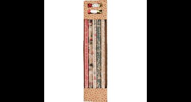 Kerst inpakpapier/cadeaupapier set - 11-delig - 200 x 70 cm - kerstprint - inpakken