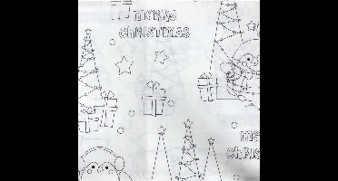 Kerst tafelkleed - inkleurbaar - 240 x 135 cm - voor kinderen - tafellaken kerst kleurplaten