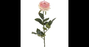 Kunstbloem roos Simone - roze - 73 cm - decoratie bloemen