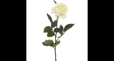 Kunstbloem roos Simone - wit - 73 cm - decoratie bloemen