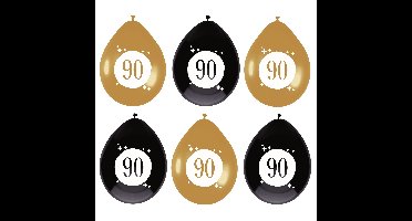 Leeftijd verjaardag thema ballonnen 90 jaar 6x stuks 30 cm