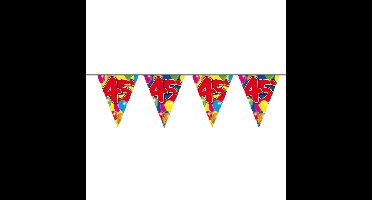 Leeftijd vlaggenlijn 45 jaar verjaardag - 10 meter - plastic - feestartikelen/versiering