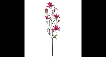 Mica Decorations Kunstbloemen - magnolia tree - donkerroze - 80 cm - siertakken - boeket
