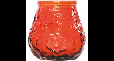 Mini lowboy tafelkaars - oranje - 7 cm - 17 branduren - kaars - glazen houder