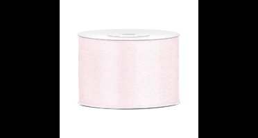 Partydeco Cadeaulint - poeder roze - 5 cm x 25 meter - satijn - sierlint - inpakken - decoratie