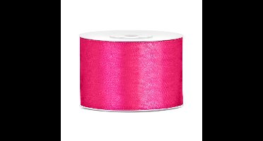 Partydeco Cadeaulint - roze - 5 cm x 25 meter - satijn - sierlint - inpakken - decoratie