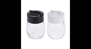Peper en zout stel - set - 5 x 7 cm - glas - strooiers - zoutvaatje - pepervaatje