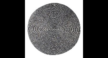 Placemat Rond - kralen - grijs - 35 cm - tafeldecoratie - onderleggers