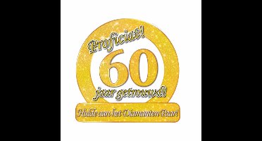 Proficiat 60 jaar getrouwd verkeersbord - dia 50 cm - Huldeschilden - Verkeersborden - karton