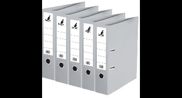 Ringband map/ordners A4 - 5x - grijs - 31 x 28 x 7 cm - Documenten opbergen - Kantoorartikelen