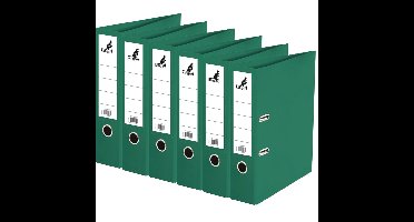 Ringband map/ordners A4 - Set van 6x stuks - groen - 31 x 28 x 7 cm - Documenten opbergen - Kantoora