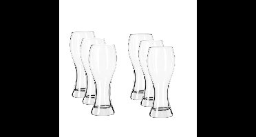 Royal Leerdam speciaal bierglazen - 6x stuks - transparant - 680 ml - Weizen bierglas
