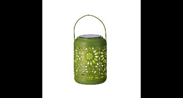 Solar lantaarn - groen - ijzer - 17 cm - tuinverlichting - met printje