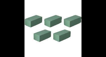 Steekschuim/oase - 5x - rechthoekig - grijs - 20 x 10 x 7 cm - bloemen steekschuim - hobby materiaal