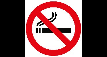 Sticker verboden te roken - 10.5 x 10.5 cm vierkant - Niet roken - Verbodsbord