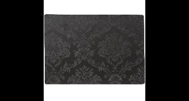 Tafel placemat Amatista - zwart - 30 x 43 cm - stevige onderlegger - anti-slip