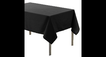 Tafelkleed - zwart - 140 x 240 cm - polyester stof - rechthoekig - binnen - tafellaken