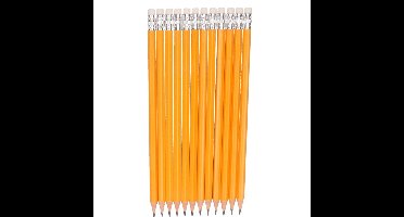 Teken potloden - setje van 12x stuks - schrijf of teken potloden - met gum