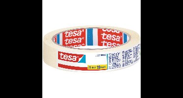 Tesa Afplaktape - 1x rol - wit - 19 mm x 25 m - schilderstape - maskeertape